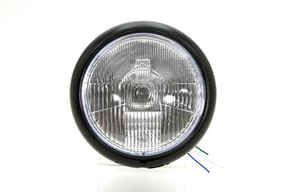 Wyatt Gatling 20-6004HMB 7 Inch Headlamp Assembly with H-4 Type Bulb for Harley Davidson FL (1949-1958) by Wyatt Gatling