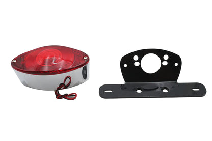 V-Twin Fender Mount Tail Lamp Oval LED Black - Part 33-3058 by V-Twin