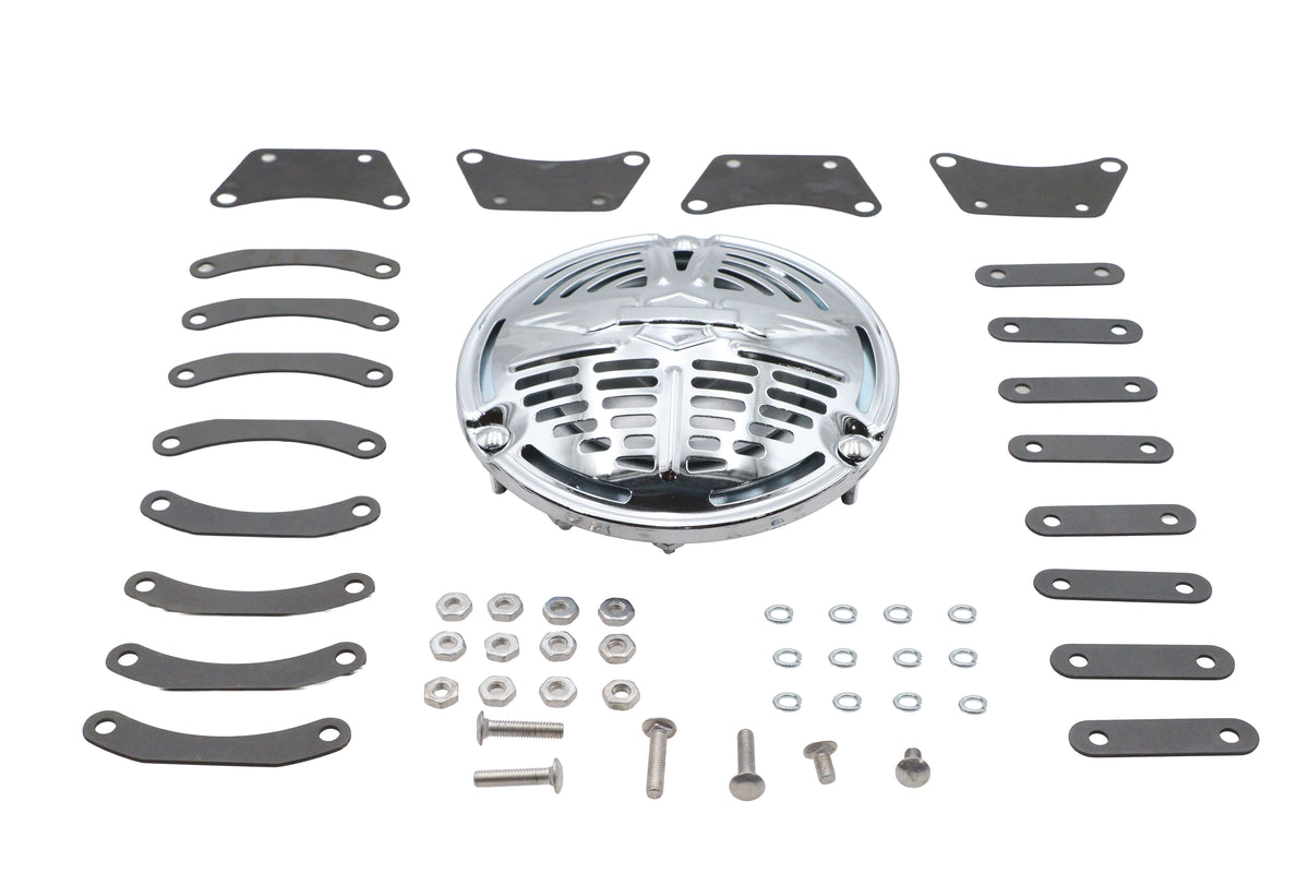 V-Twin Delco Remy 6-Volt Chrome Horn Kit 33-3135 for Harley-Davidson VL