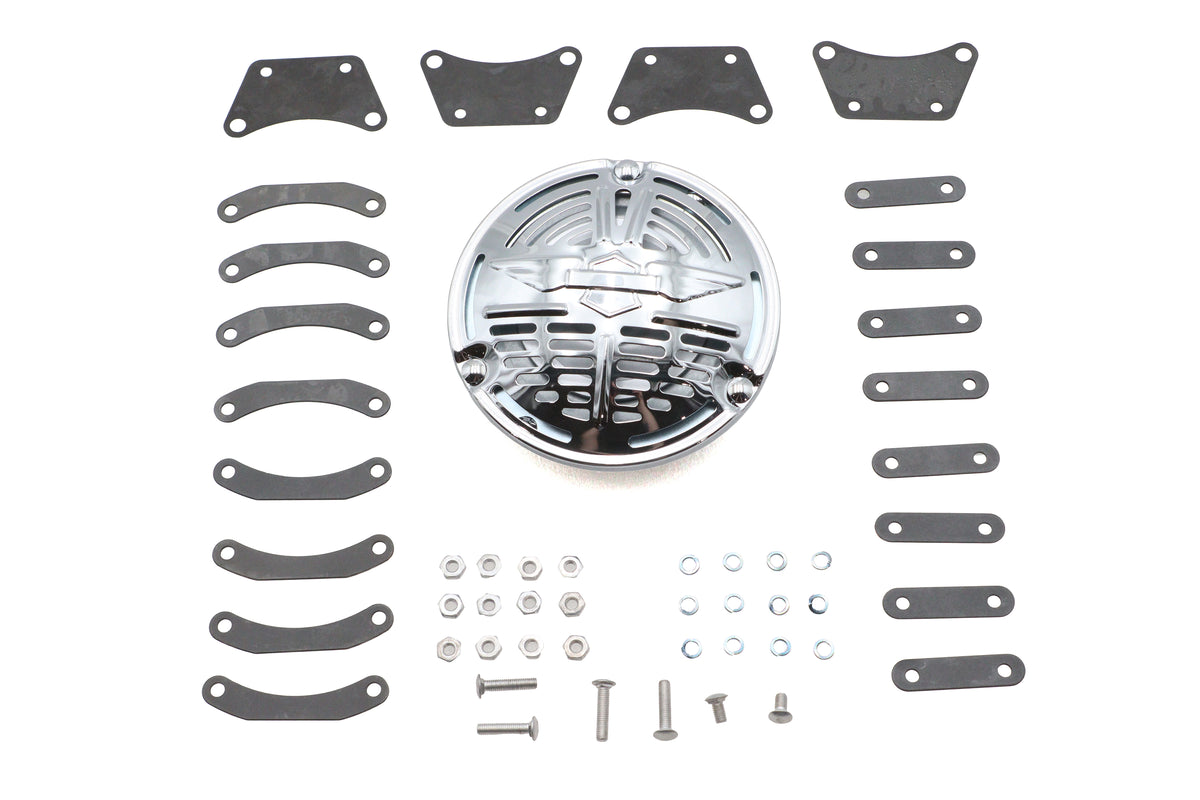 V-Twin Delco Remy 6-Volt Chrome Horn Kit 33-3135 for Harley-Davidson VL