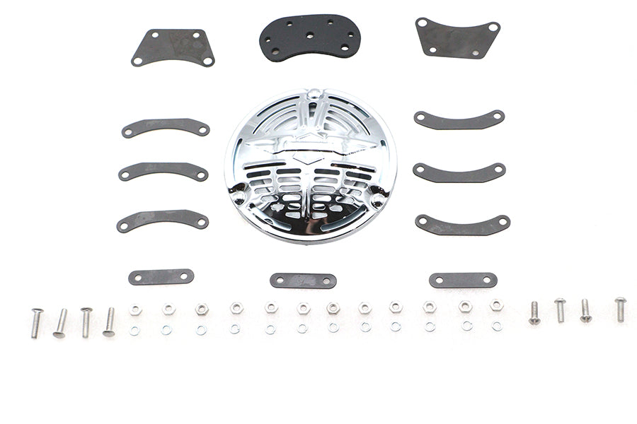 V-Twin 33-3641 Delco Remy 6-Volt Chrome Horn Kit with Mount