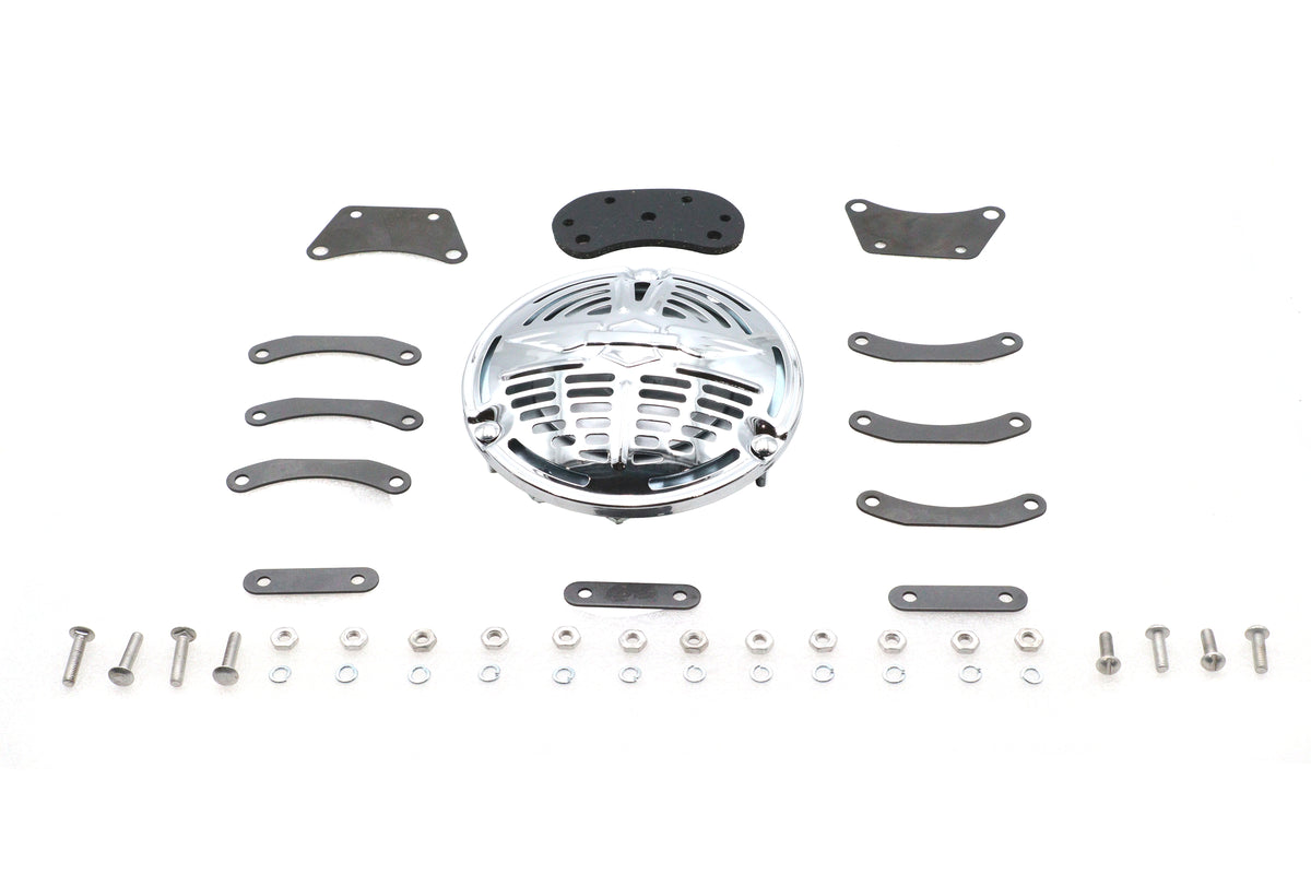 V-Twin 33-3641 Delco Remy 6-Volt Chrome Horn Kit with Mount