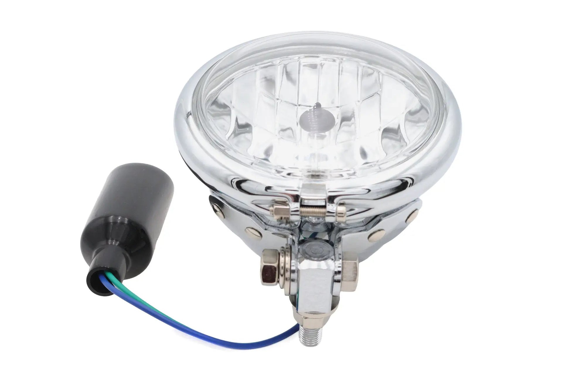 Wyatt Gatling 4-1/2 Inch Round Headlamp Chrome - Decorative Show Use Only by Wyatt Gatling