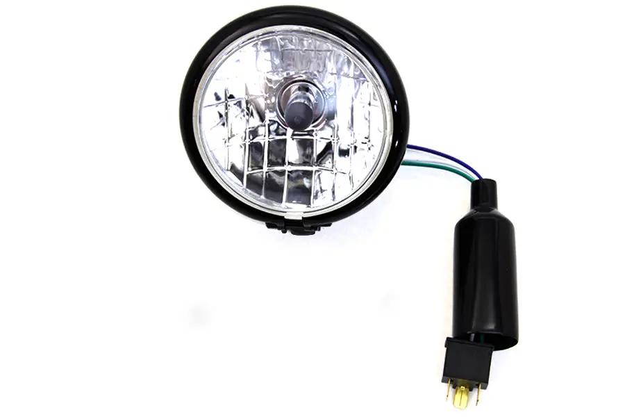 Wyatt Gatling 4-1/2 Inch Round Headlamp Black - Decorative Show-Use Only, Not D.O.T. Approved by Wyatt Gatling