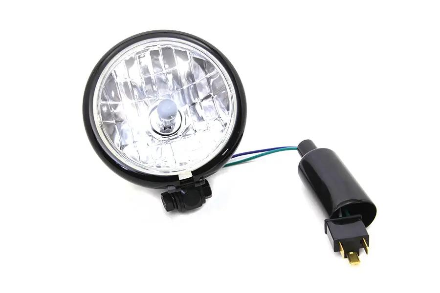 Wyatt Gatling 4-1/2 Inch Round Headlamp Black - Decorative Show-Use Only, Not D.O.T. Approved by Wyatt Gatling