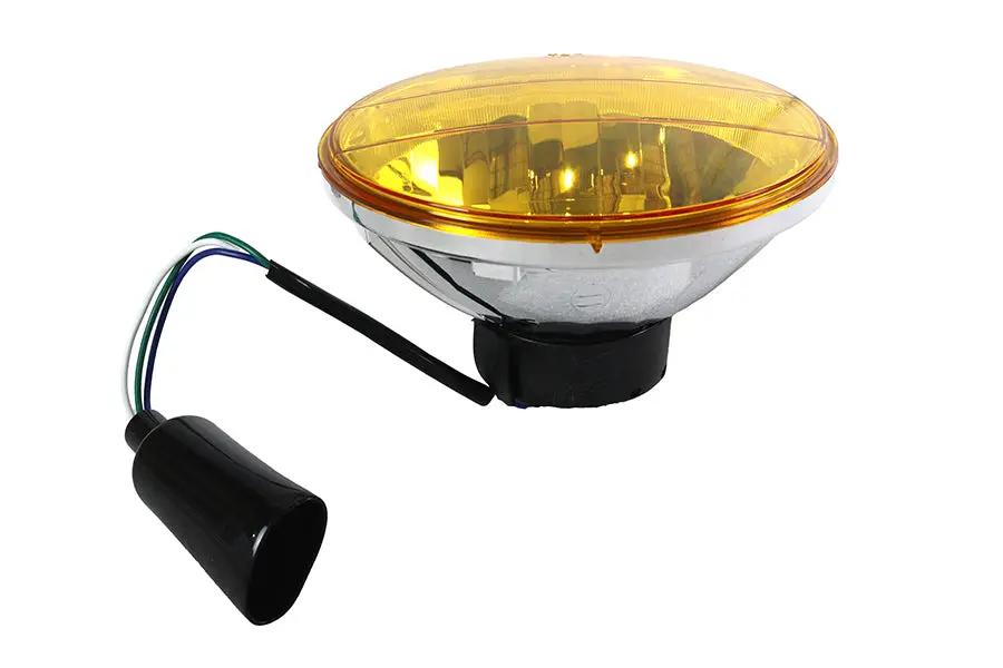 Wyatt Gatling 83080Y 7 Inch Round Sealed Beam Headlamp for Harley Davidson FXST by Wyatt Gatling