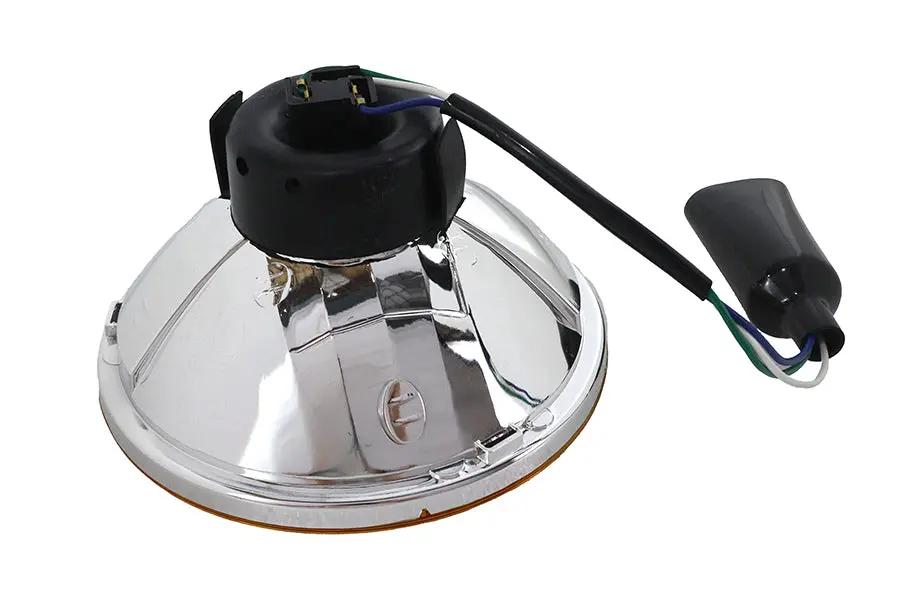 Wyatt Gatling 83080Y 7 Inch Round Sealed Beam Headlamp for Harley Davidson FXST by Wyatt Gatling