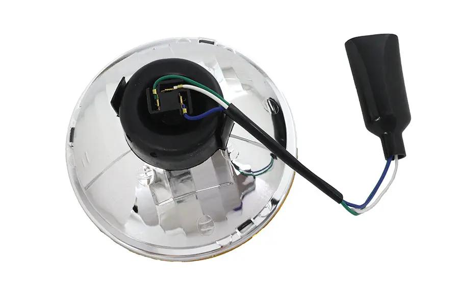 Wyatt Gatling 83080Y 7 Inch Round Sealed Beam Headlamp for Harley Davidson FXST by Wyatt Gatling