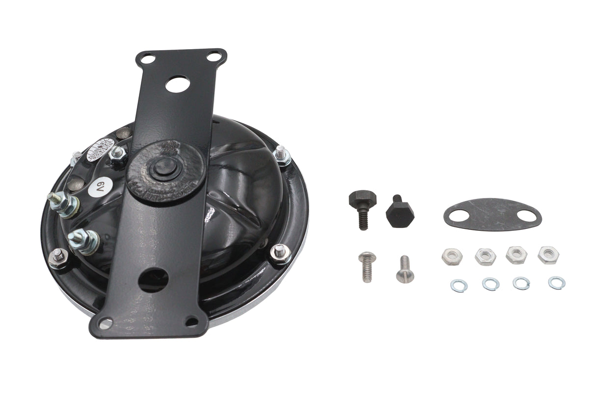 V-Twin Delco Remy 6 Volt Horn Kit with Chrome Horn and Mounting Hardware
