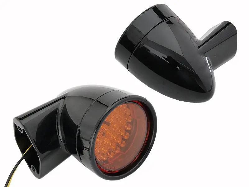 Wyatt Gatling Black Revox Bullet LED Rear Turn Signal Set for Harley Davidson FLH (1994-2003) by Wyatt Gatling