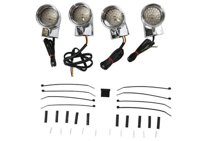 Wyatt Gatling Chrome Revox Bullet LED Turn Signal Lamp Kit for Harley Davidson FLH (1994-2003) by Wyatt Gatling