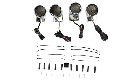 Wyatt Gatling Chrome Revox Bullet LED Turn Signal Lamp Kit for Harley Davidson FLH 1994-2003 by Wyatt Gatling