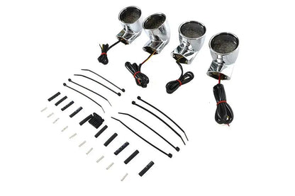 Wyatt Gatling Chrome Revox Bullet LED Turn Signal Lamp Kit for Harley Davidson FLH 1994-2003 by Wyatt Gatling