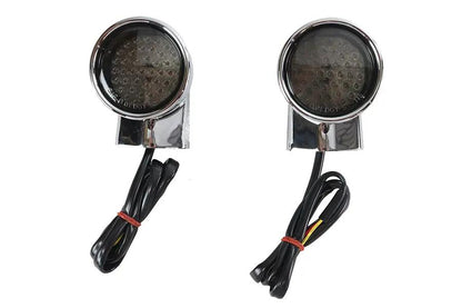 Wyatt Gatling Chrome Revox Bullet LED Front Turn Signal Set – Fits Harley Davidson FLH 1994-2003 by Wyatt Gatling