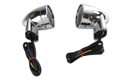Wyatt Gatling Chrome Revox Bullet LED Front Turn Signal Set – Fits Harley Davidson FLH 1994-2003 by Wyatt Gatling