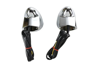 Wyatt Gatling Chrome Revox Bullet LED Front Turn Signal Set – Fits Harley Davidson FLH 1994-2003 by Wyatt Gatling
