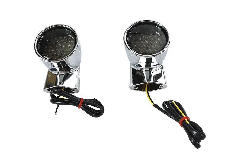 Wyatt Gatling Chrome Revox Bullet LED Rear Turn Signal Set for Harley Davidson FLH (1994-2003) by Wyatt Gatling