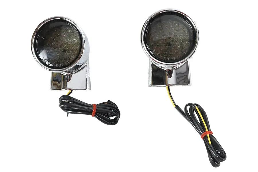 Wyatt Gatling Chrome Revox Bullet LED Rear Turn Signal Set for Harley Davidson FLH (1994-2003) by Wyatt Gatling