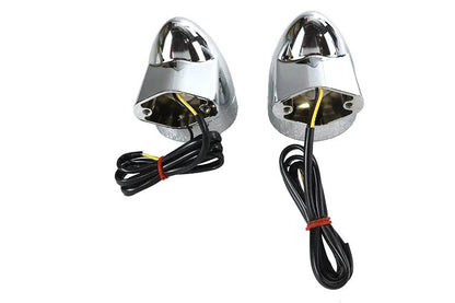 Wyatt Gatling Chrome Revox Bullet LED Rear Turn Signal Set for Harley Davidson FLH (1994-2003) by Wyatt Gatling