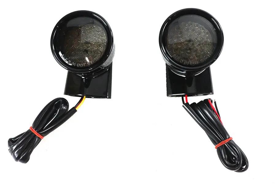 Wyatt Gatling Black Revox Bullet LED Front Turn Signal Set for Harley Davidson FLH 1994-2003 by Wyatt Gatling