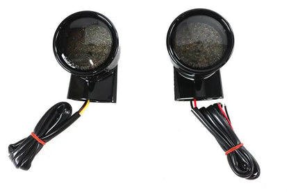 Wyatt Gatling Black Revox Bullet LED Front Turn Signal Set for Harley Davidson FLH 1994-2003 by Wyatt Gatling