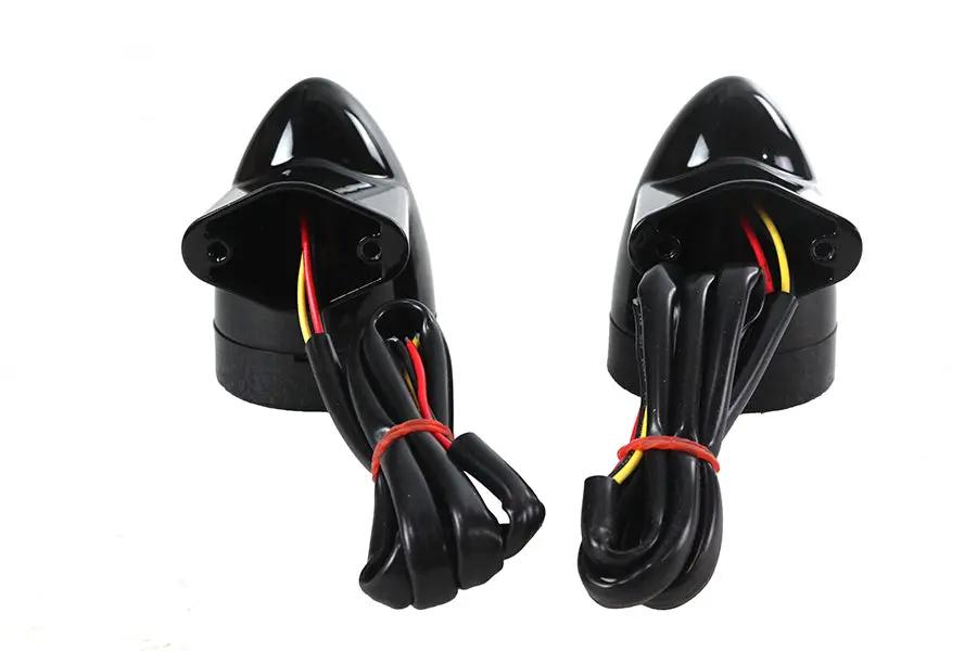Wyatt Gatling Black Revox Bullet LED Front Turn Signal Set for Harley Davidson FLH 1994-2003 by Wyatt Gatling