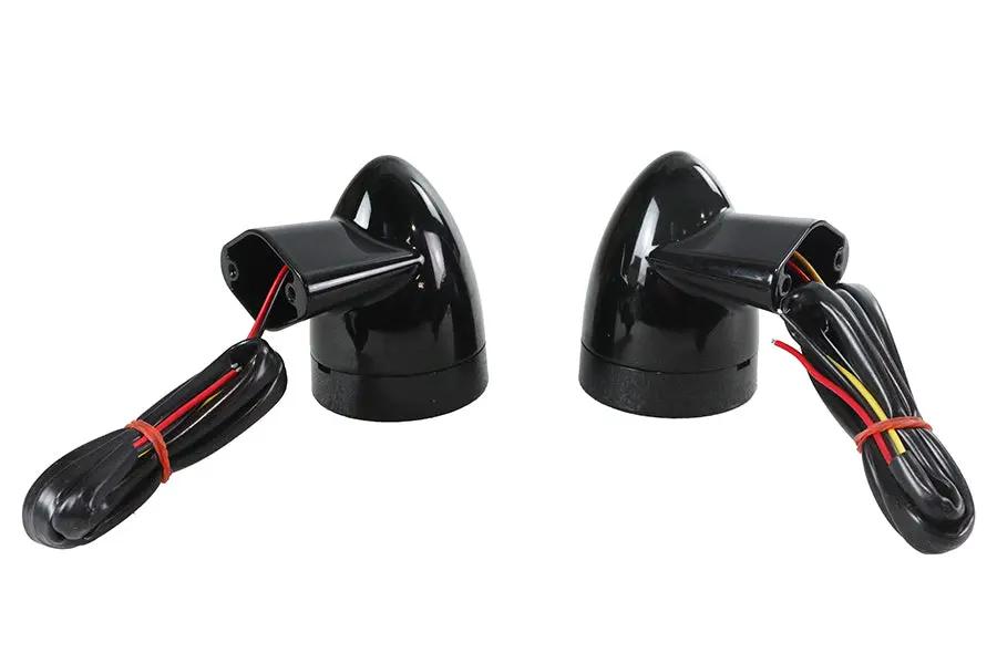 Wyatt Gatling Black Revox Bullet LED Front Turn Signal Set for Harley Davidson FLH 1994-2003 by Wyatt Gatling
