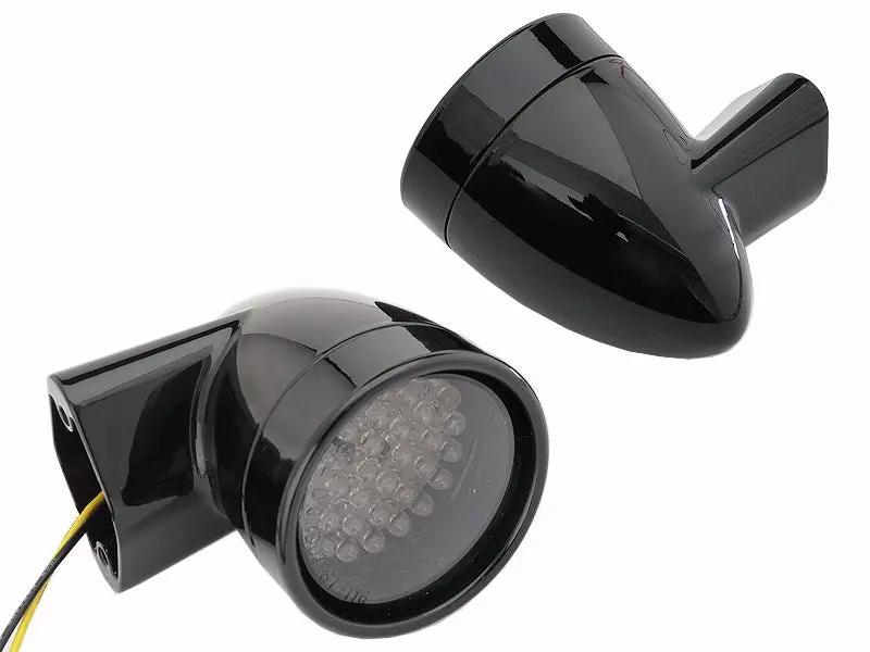 Wyatt Gatling Black Revox Bullet LED Rear Turn Signal Set for Harley Davidson FLH (1994-2003) by Wyatt Gatling