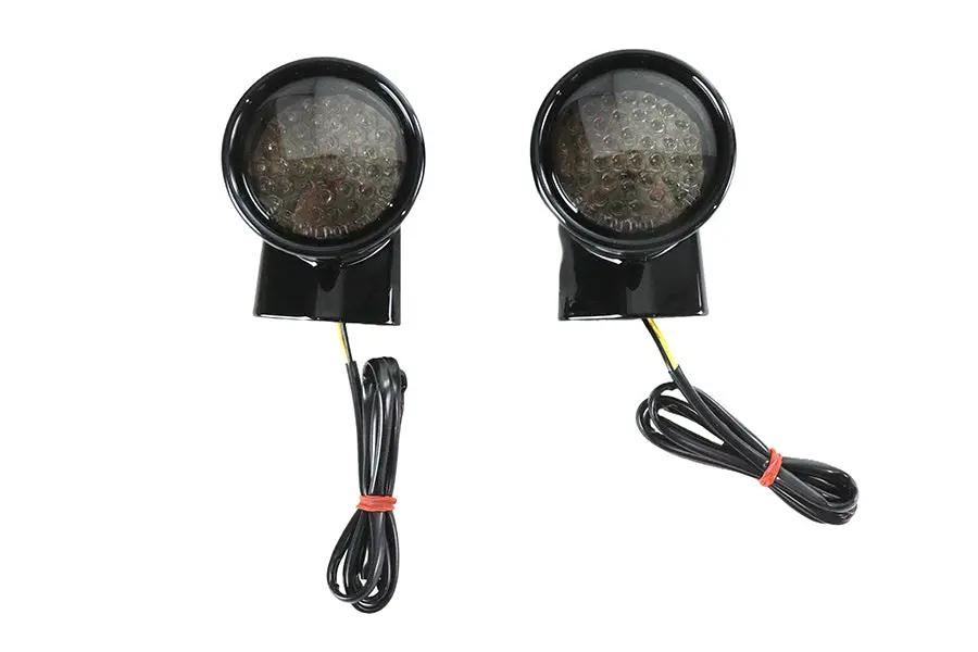 Wyatt Gatling Black Revox Bullet LED Rear Turn Signal Set for Harley Davidson FLH (1994-2003) by Wyatt Gatling