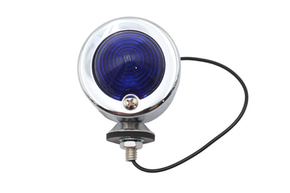 Ultima Chrome Bullet Marker Lamp with Blue Lens and 12V Clear Bulbs — Part #8-103