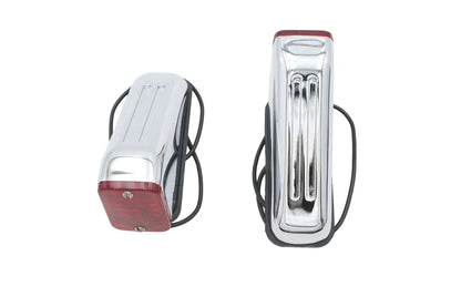 Ultima Chrome Wedge Marker Lamp Set with Red Lens - 12 Volt Vehicle Indicator Lights by Ultima