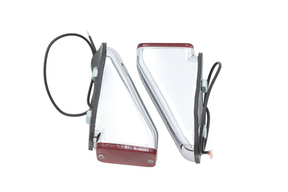 Ultima Chrome Wedge Marker Lamp Set with Red Lens - 12 Volt Vehicle Indicator Lights by Ultima