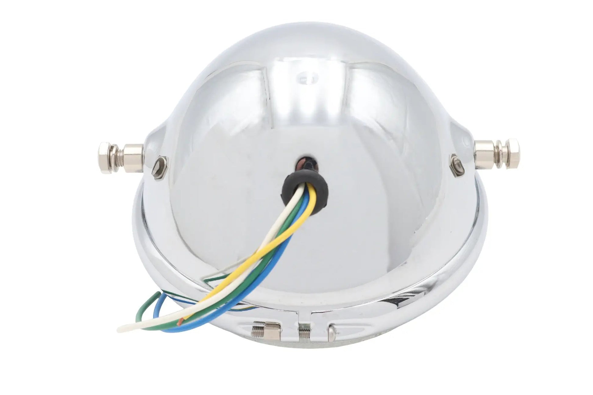 Ultima 8-196 5-3/4 Inch Chrome Side Mount Round Headlamp with H4 Bulb and Blue High Beam Indicator by Ultima