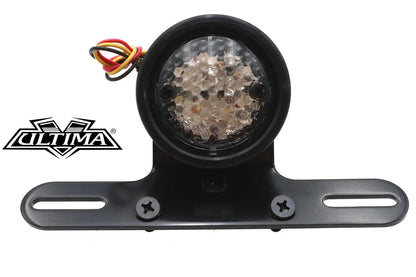 Ultima 8-232 Drilled Black Bezel Tail Lamp with Bright Red LEDs and License Plate Illumination by Ultima