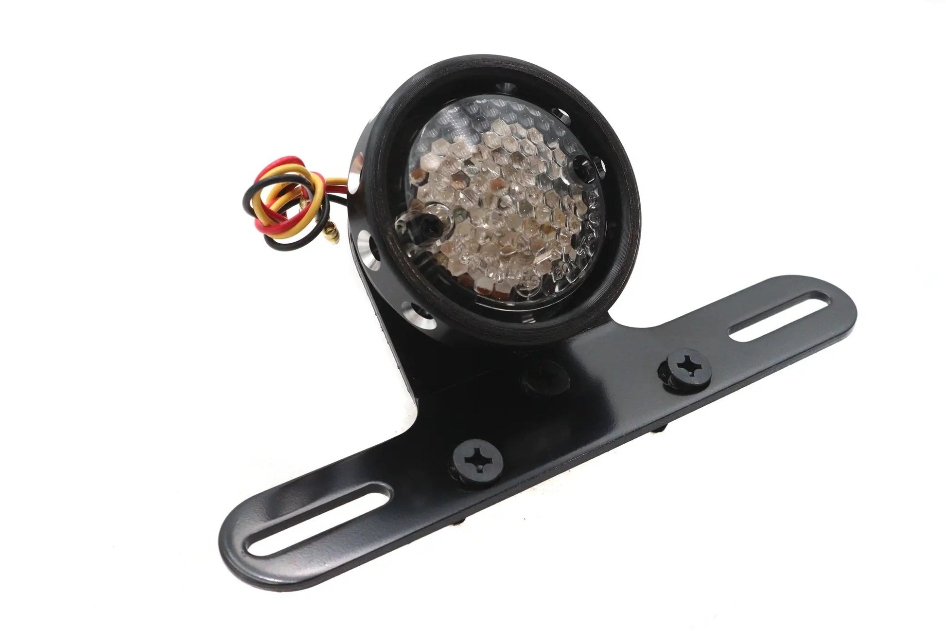 Ultima 8-232 Drilled Black Bezel Tail Lamp with Bright Red LEDs and License Plate Illumination by Ultima