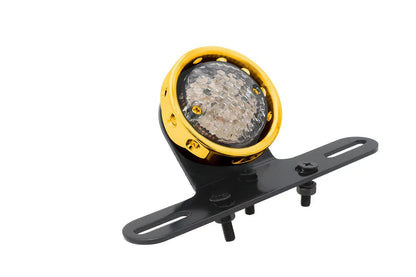Ultima 8-234 Drilled Gold Bezel Tail Lamp with Bright Red LED and License Plate Illumination by Ultima