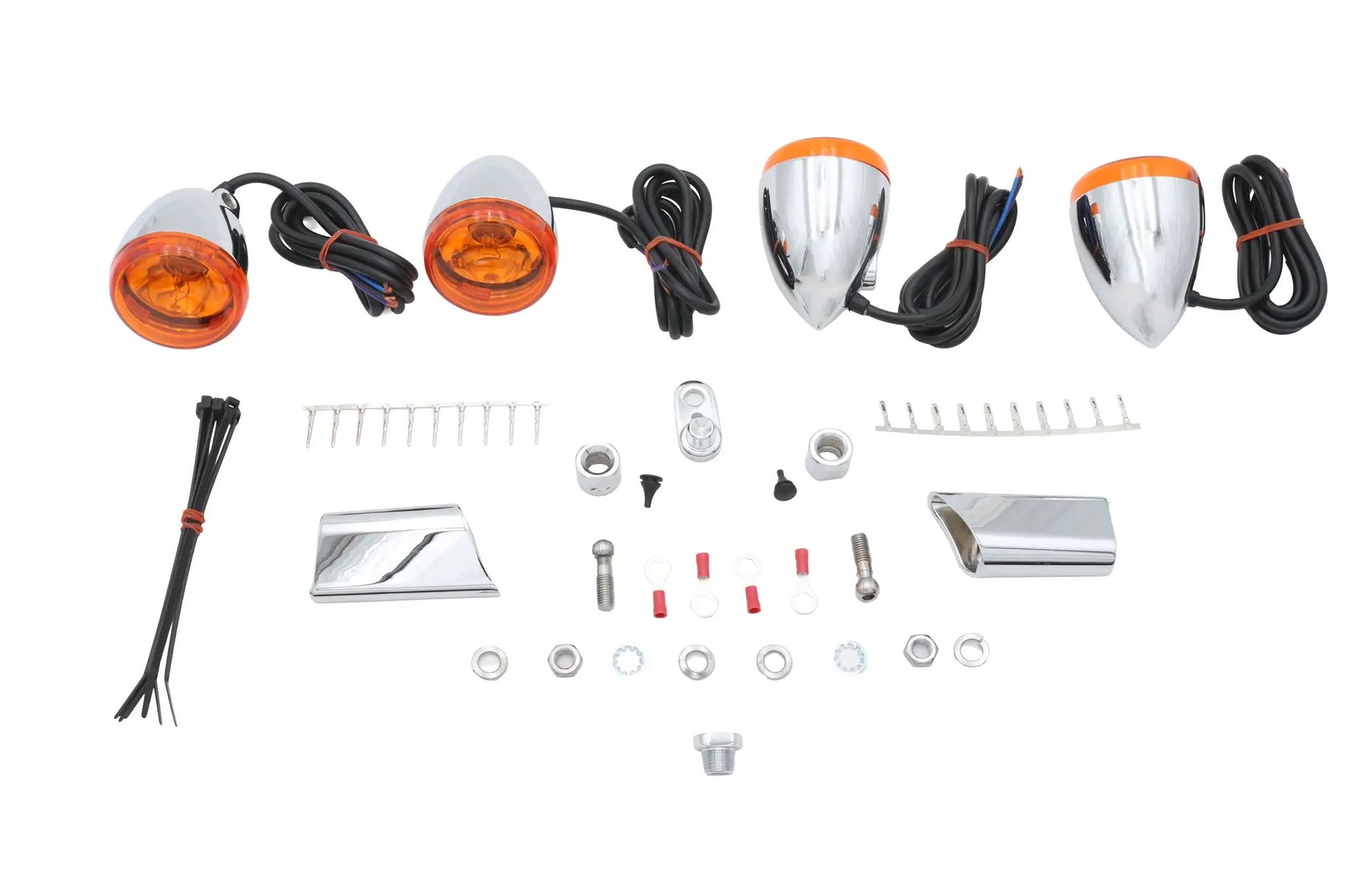 Ultima Chrome Bullet Style Turn Signal Kit - 8-286 for Harley Davidson 2001-2002 Models by Ultima