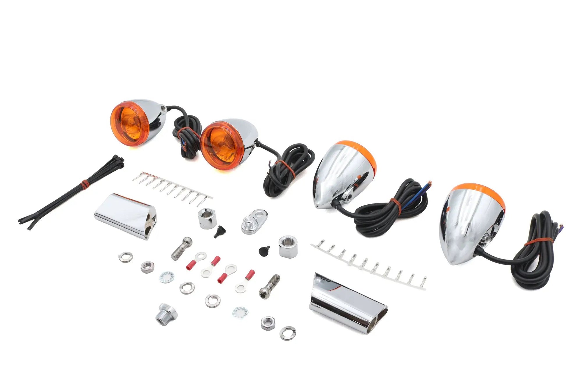 Ultima Chrome Bullet Style Turn Signal Kit - 8-286 for Harley Davidson 2001-2002 Models by Ultima