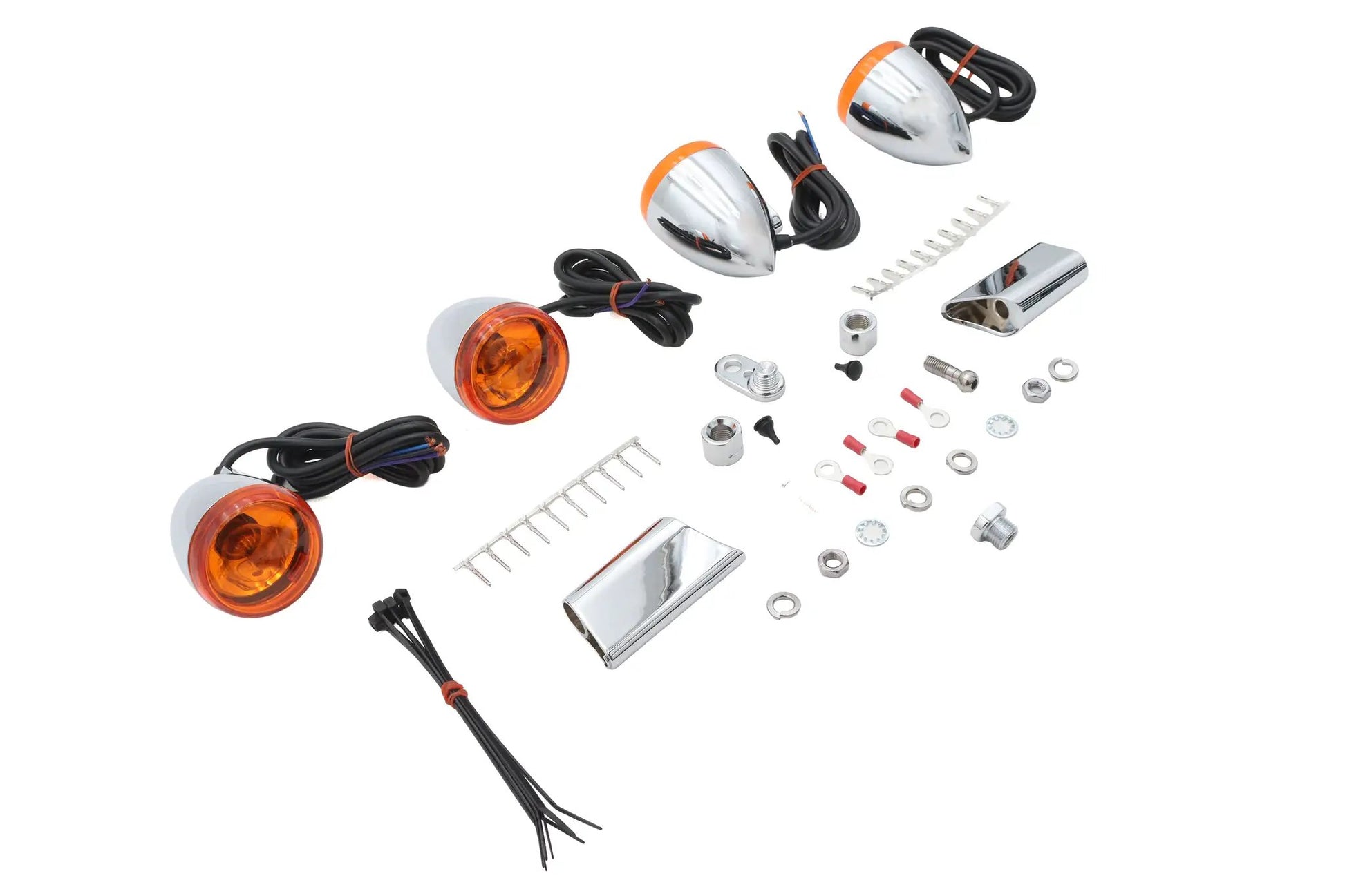 Ultima Chrome Bullet Style Turn Signal Kit - 8-286 for Harley Davidson 2001-2002 Models by Ultima