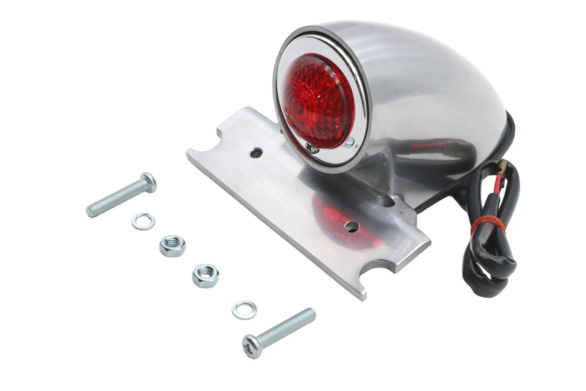 Ultima Polished Sparto Style 12 Volt Tail Lamp with Red Lens for Fender Mounting by Ultima