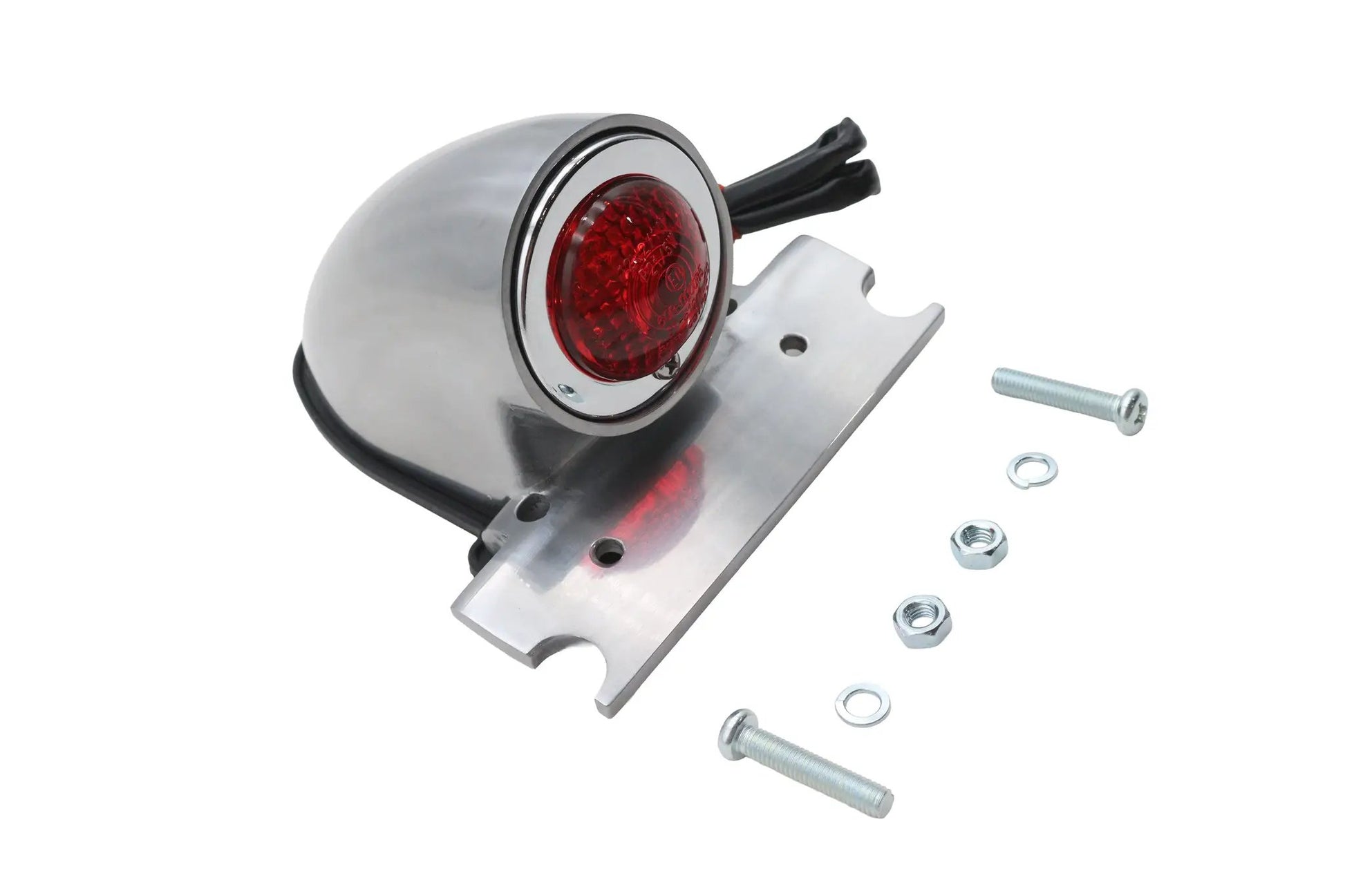 Ultima Polished Sparto Style 12 Volt Tail Lamp with Red Lens for Fender Mounting by Ultima