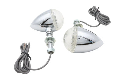 Ultima LED Bullet Turn Signal Set with Short Stud - Chrome Finish for Harley Davidson by Ultima