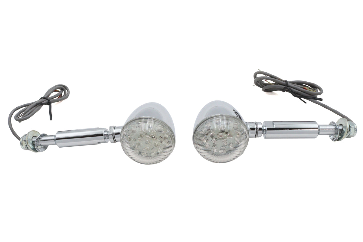 Ultima 8-360 Chrome LED Bullet Turn Signal Set with Short Stud