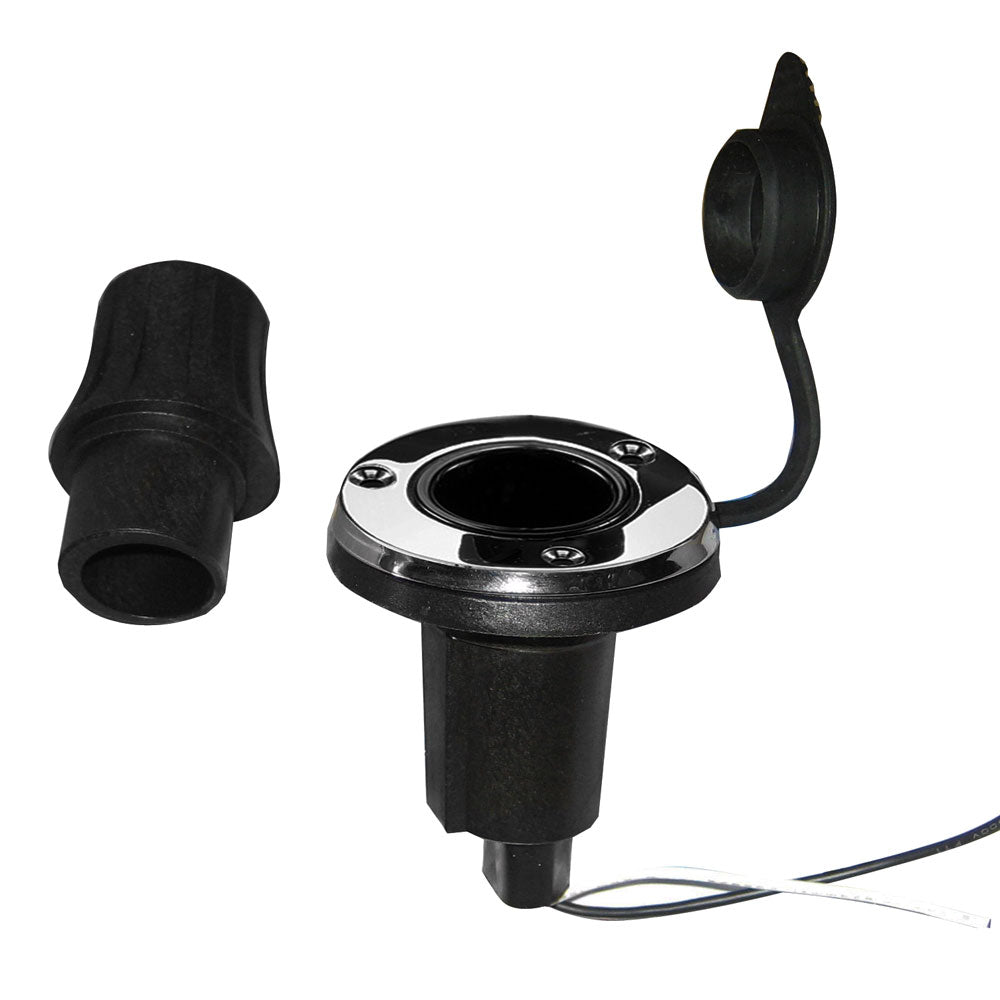 Perko Locking Collar Pole Light Mounting Base - 2 Pin Round Stainless Steel