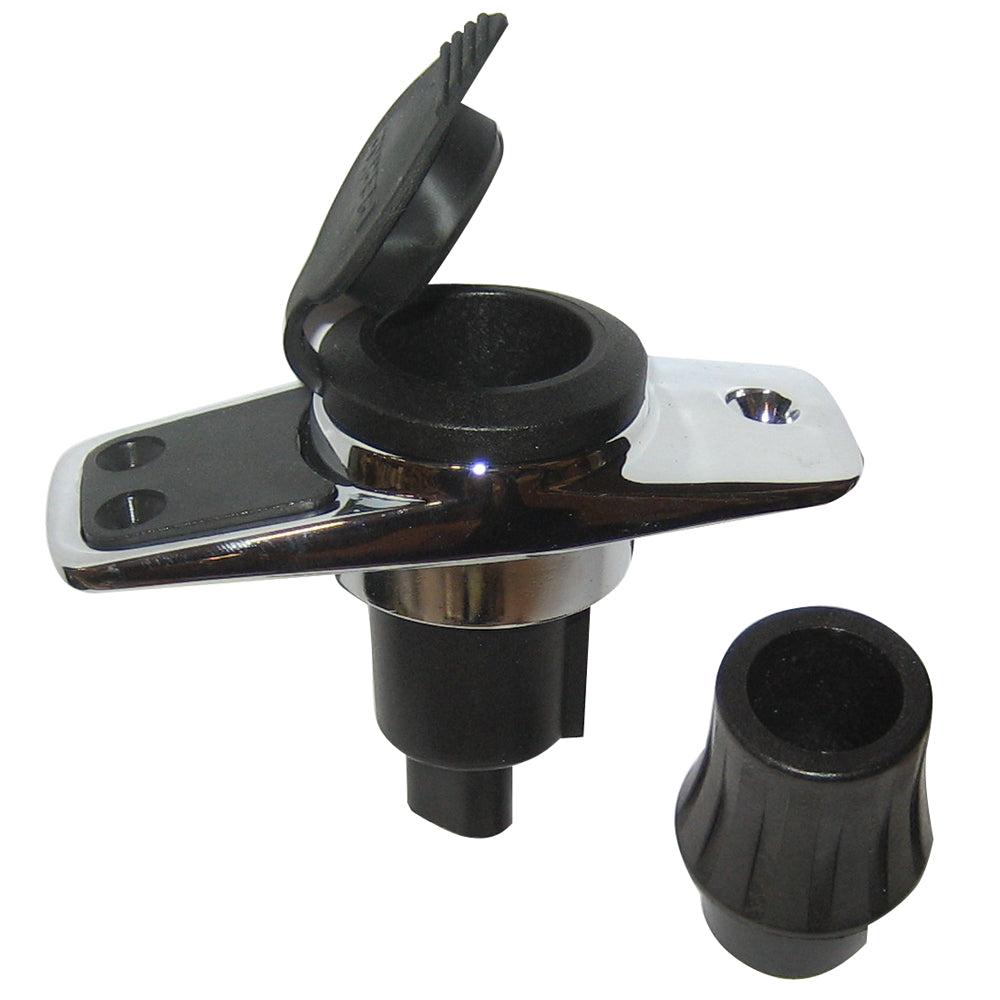 Perko Locking Collar Pole Light Mounting Base 1060PB0DP - Chrome Plated with Black Cover