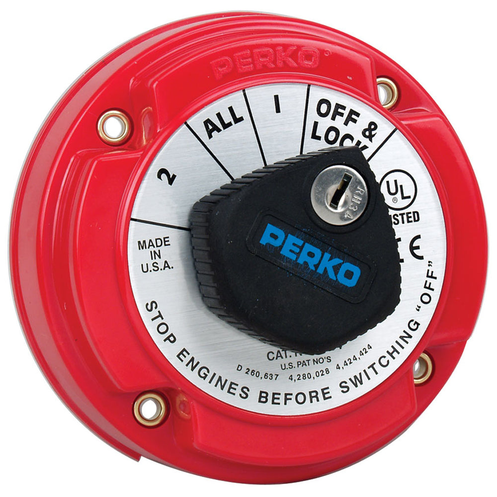 Perko 8504DP Medium Duty Battery Selector Switch with Alternator Field Disconnect and Key Lock