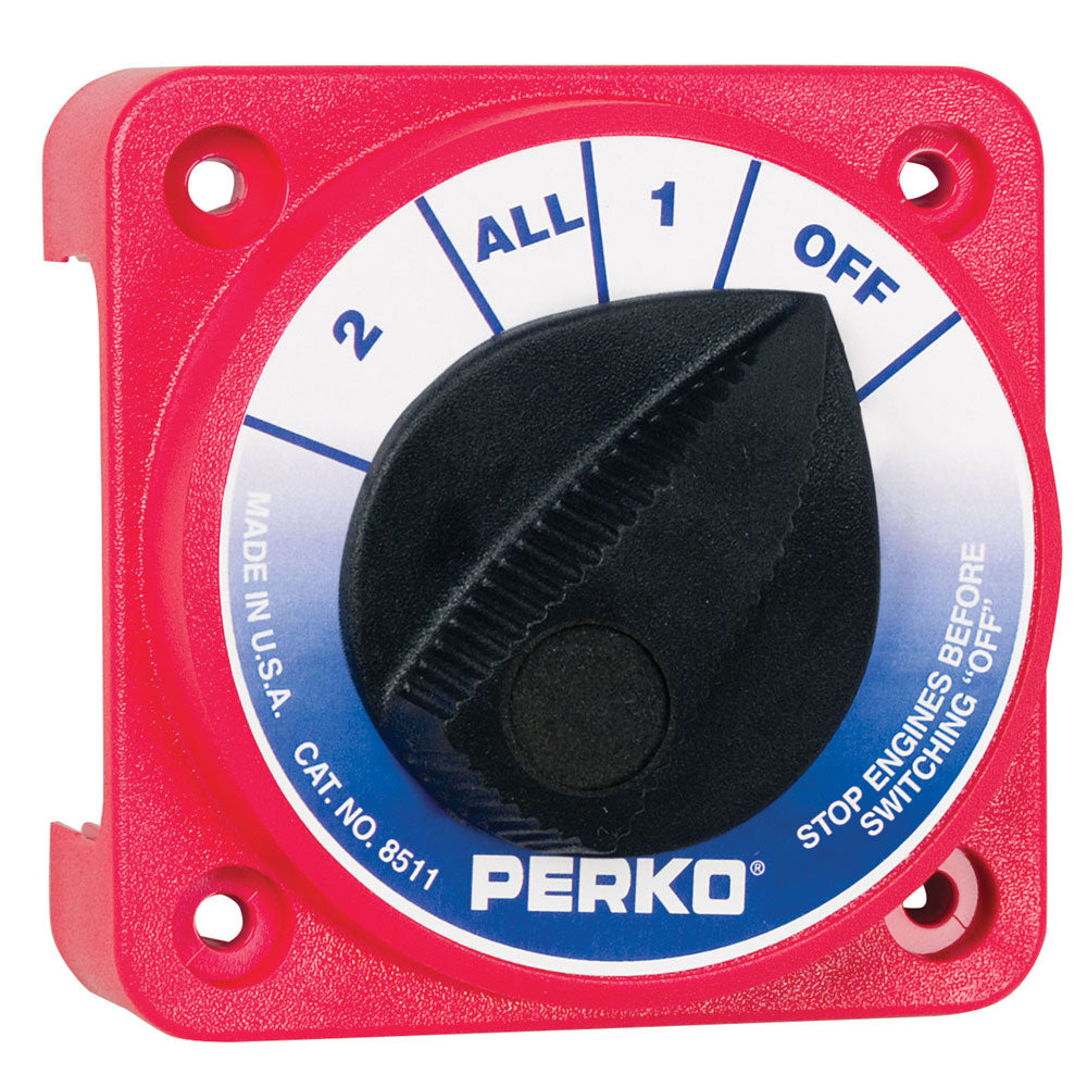 Perko 8511DP Compact Medium Duty Battery Selector Switch for Marine and RV Applications