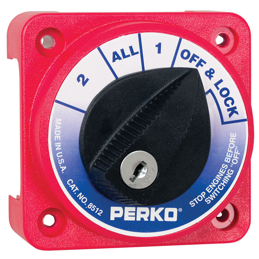 Perko 8512DP Compact Medium Duty Battery Selector Switch with Key Lock