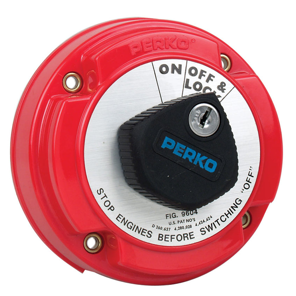 Perko 9604DP Medium Duty Main Battery Disconnect Switch with Alternator Field Disconnect & Key Lock