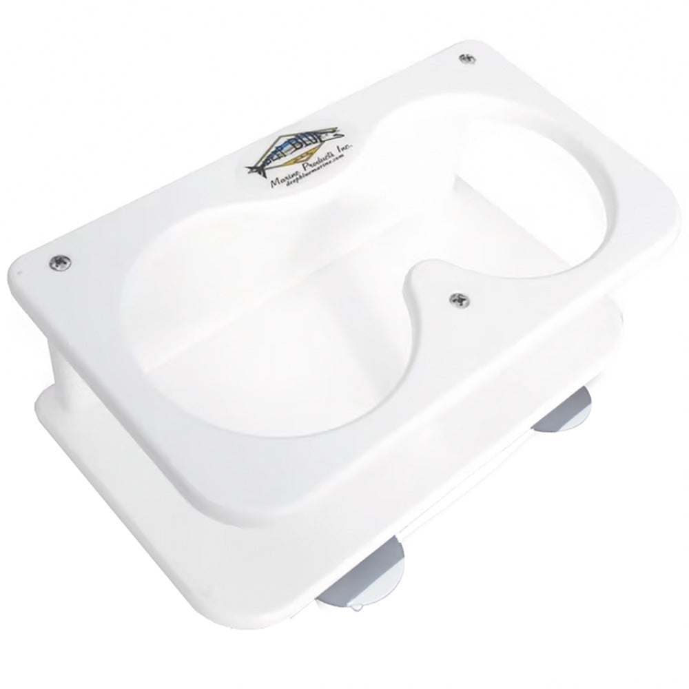 Deep Blue Marine Double Drink Holder with Suction Cups - Versatile Marine-Grade Polymer Mounting Solution